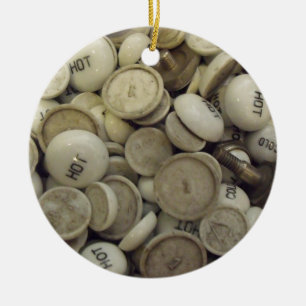 Antike heiße und kalte Porzellanknöpfe Keramik Ornament