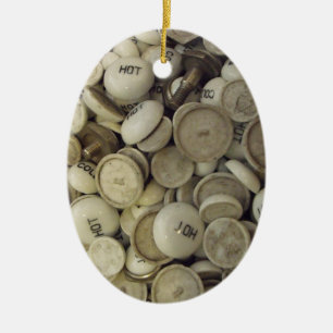Antike heiße und kalte Porzellanknöpfe Keramik Ornament