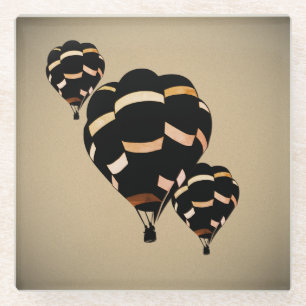 Antike Heißluftballons Glasuntersetzer