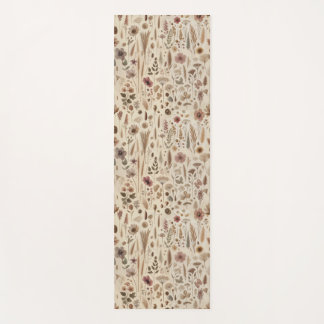 Antike Herbarium gepresste Blumen botanische Yoga Yogamatte