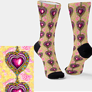 Antike herzförmige lila Edelsteine Socken