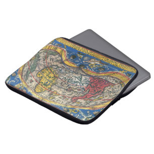 Antike herzförmige Weltkarte von Peter Apian 1520 Laptopschutzhülle