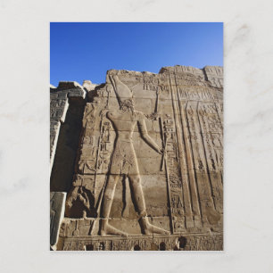 antike Hieroglyphen an der Wand, Tempel von Karnak Postkarte