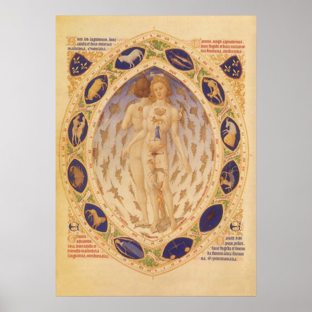 Antike Himmelskarte, Vintage Astrologie Poster (Vorne)