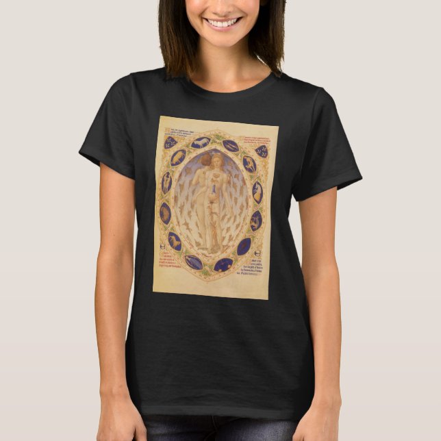 Antike Himmelskarte, Vintage Astrologie T-Shirt (Vorderseite)