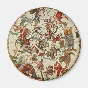 Antike Himmlische Nördliche Sternkarte 1660 Magnet