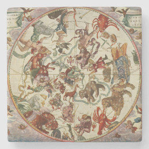 Antike himmlische Nordsternkarte 1660 Steinuntersetzer