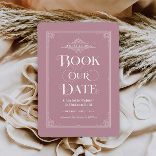 Antike Hochzeit mit staubrosafarbenem Buchcover Save The Date