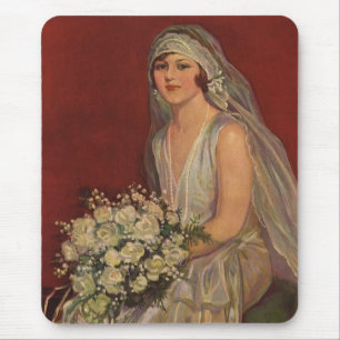 Antike Hochzeit, viktorianische Braut Brautbild Mousepad