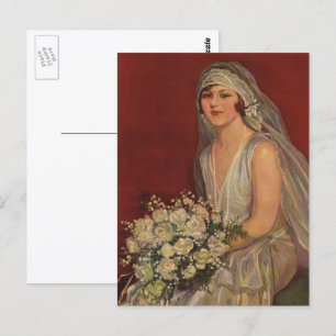Antike Hochzeit, viktorianische Braut Brautbild Postkarte