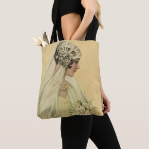 Antike Hochzeit, viktorianische Braut Brautporträt Tasche