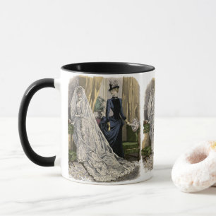 Antike Hochzeits-Brautporträt, viktorianische Brau Tasse
