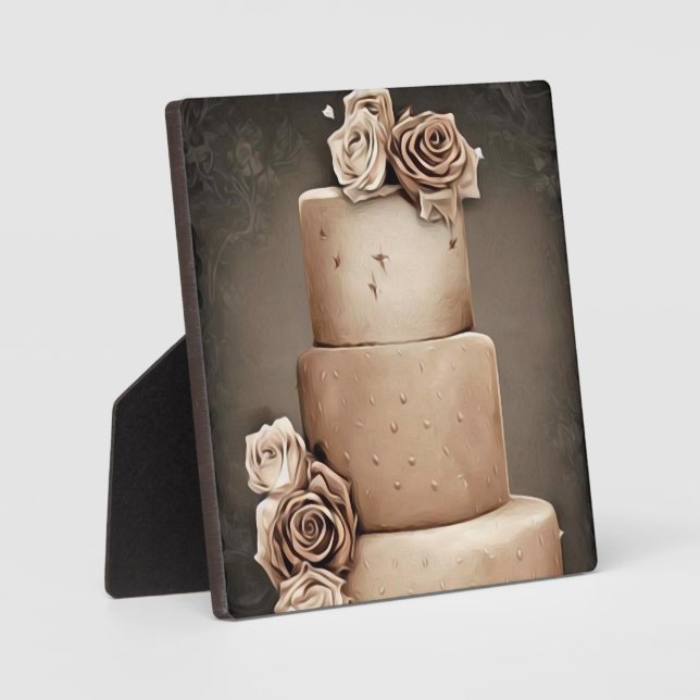 Antike Hochzeitstorte Fotoplatte (Vorderseite)