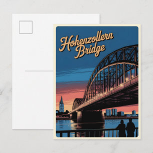 Antike Hohenzollernbrücke Köln Deutschland Geschen Postkarte