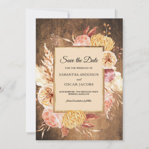 Antike Holz- & Wasserfarben-Farbenfrohe Pastellblu Save The Date