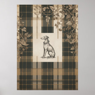 Antike Hundegravur Botanischer Garten Poster