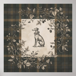 Antike Hundegravur Botanischer Garten Poster