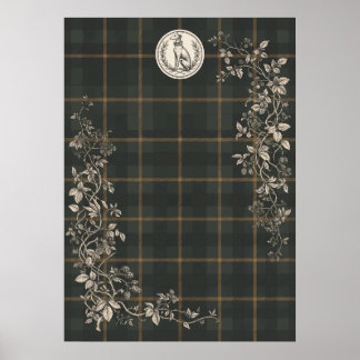 Antike Hundegravur Botanischer Garten Poster