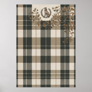 Antike Hundegravur Botanischer Garten Poster