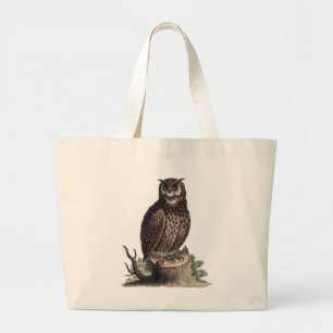 Antike Illustration einer Eule auf der Tote Tasche