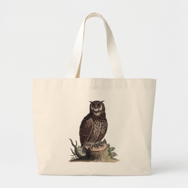 Antike Illustration einer Eule auf der Tote Tasche (Vorne)