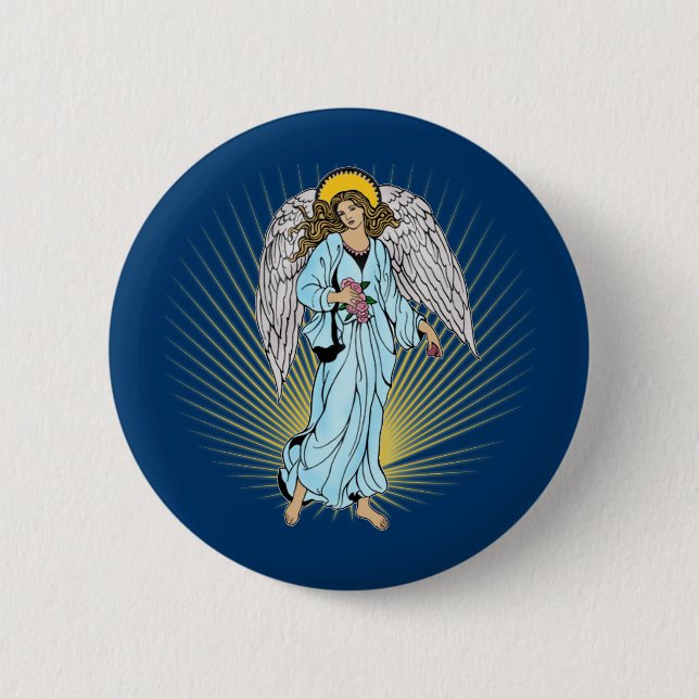 Antike Illustration eines Engels auf T-Shirts, Button (Vorderseite)