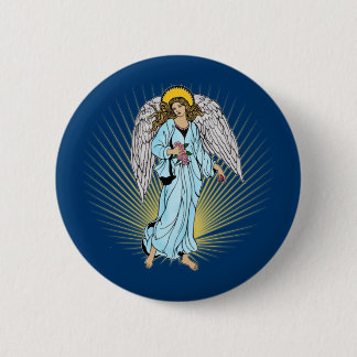 Antike Illustration eines Engels auf T-Shirts, Button