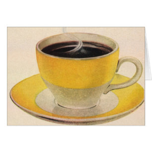Antike Illustration Kaffee in einer gelben Tasse