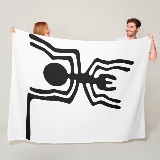 Antike Insekten - Schwarze Spinne Fleecedecke (Beispiel)