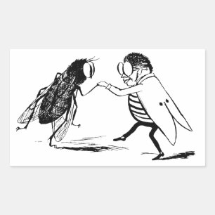 Antike Insekten tanzen; Schmeißfliege Rechteckiger Aufkleber