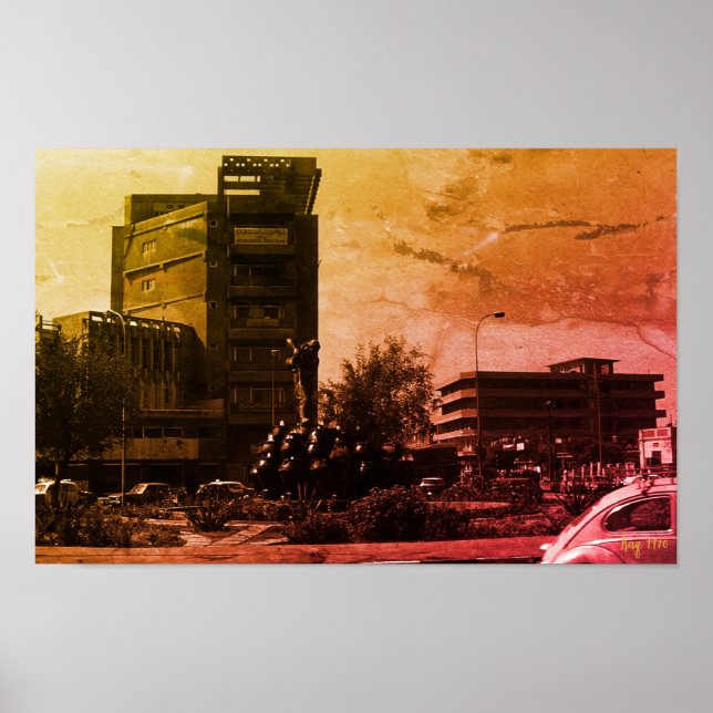 Antike Irak Bagdad-Springbrunnen Poster (Vorne)