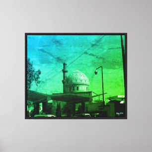 Antike irakische Tankstelle Bagdad an der Moschee Leinwanddruck