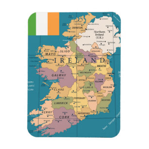 Antike Irlandkarte Magnet