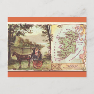Antike Irlandkarte Postkarte