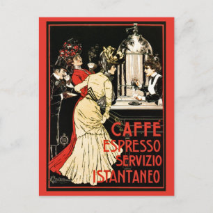 Antike italienische viktorianische Kaffee-Espresso Postkarte