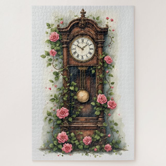 Antike Ivy Rose Standuhr (Vertikal)