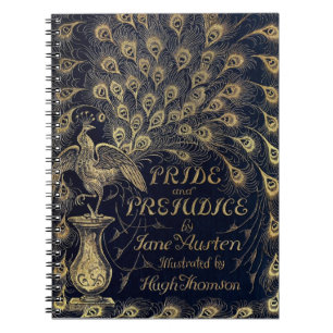 Antike Jane Austen Pride and Prejudice Peacock Notizblock