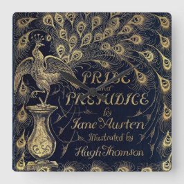 Antike Jane Austen Pride and Prejudice Peacock Quadratische Wanduhr