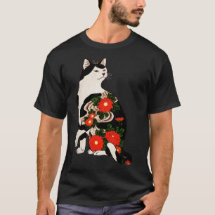 Antike japanische Holzblock-Druckkiste mit Blume T T-Shirt
