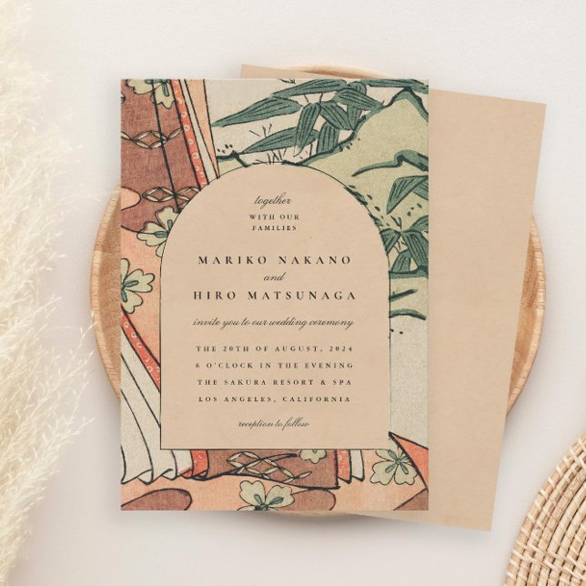 Antike japanische Kimono Bamboo Hochzeit Einladung (Von Creator hochgeladen)