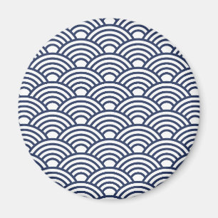 Antike japanische Seigaiha-Wellen Magnet