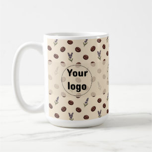 Antike Kaffebohnen und Lavendel nahtloses Muster Kaffeetasse