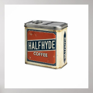 Antike Kaffeedose Halfhyde Coffee Company Poster
