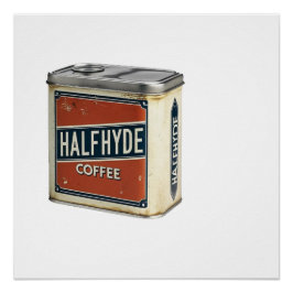 Antike Kaffeedose Halfhyde Coffee Company Poster