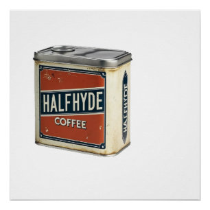 Antike Kaffeedose Halfhyde Coffee Company Poster