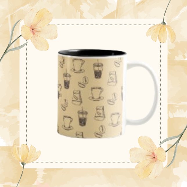 Antike Kaffeetasse mit Kaffebohnen-Muster (Von Creator hochgeladen)