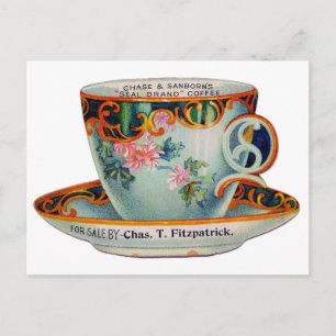 Antike Kaffeetasse Postkarte