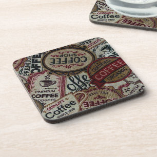 Antike Kaffeetiketten Untersetzer