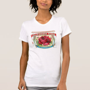 Antike Kalifornische Rosenblüten T-Shirt
