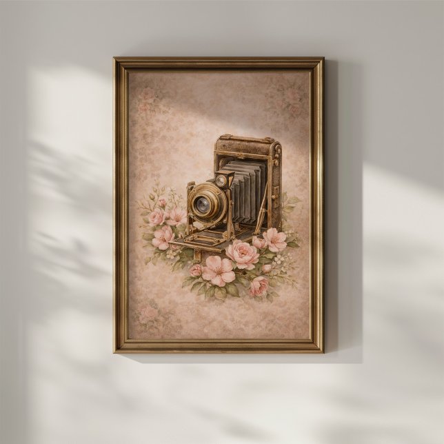 Antike Kamera mit Rosen Poster (Von Creator hochgeladen)